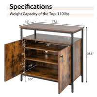 2-Door Buffet Cabinet with Shelves and Cable Management Holes EasyOptionXY LLC