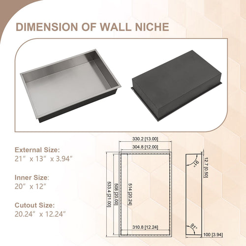 Brushed Stainless Steel Wall Shower  Niche , Double Recessed Shower Shelf for Bathroom EasyOptionXY LLC