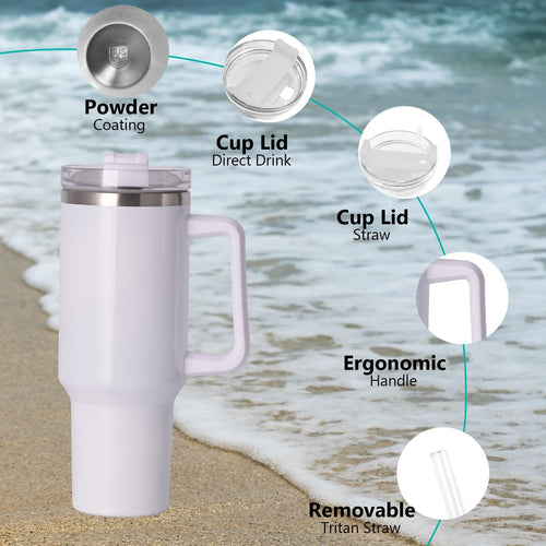40oz large capacity tumbler With Handle And Straw Lid, Insulated Reusable Stainless Steel Water Bottles Travel Mug Coffee Cup car cup water cup For Men Women Outdoor Camping Driving, gift EasyOptionXY LLC
