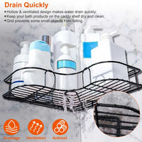 2Pcs Corner Shower Caddy Shelves Wall Mounted Basket Rack Bathroom Shampoo Holder Storage Organizer EasyOptionXY LLC
