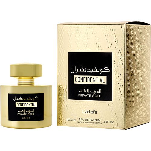 LATTAFA CONFIDENTIAL PRIVATE GOLD by Lattafa EAU DE PARFUM SPRAY 3.4 OZ EasyOptionXY LLC
