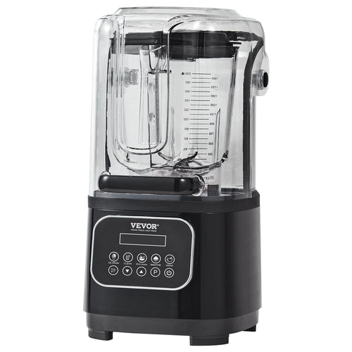 VEVOR Professional Blender with Shield, Commercial Countertop Blenders, 68 oz Blender Combo, Stainless Steel 9 Speed & 5 Functions Blender, for Shakes, Smoothies, Peree, and Crush Ice, Black EasyOptionXY LLC