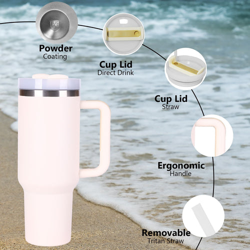 40oz V2 large capacity tumbler,  With Handle And Straw Lid, Insulated Reusable Stainless Steel Water Bottles Travel Mug Coffee Cup car cup water cup For Men Women Outdoor Camping Driving, gift EasyOptionXY LLC