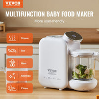 VEVOR Baby Food Maker, 430W Baby Food Processor with 750 ml Tritan Bowl, SUS304 Stainless Steel, 5 in 1 Baby Food Puree Blender Steamer Grinder for Food, Fruit, Vegetable, Meat EasyOptionXY LLC