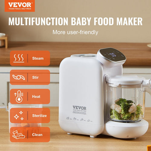 VEVOR Baby Food Maker, 430W Baby Food Processor with 750 ml Tritan Bowl, SUS304 Stainless Steel, 5 in 1 Baby Food Puree Blender Steamer Grinder for Food, Fruit, Vegetable, Meat EasyOptionXY LLC