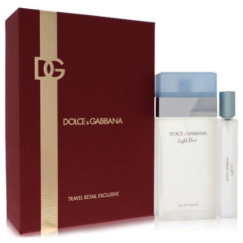 Light Blue by Dolce & Gabbana Gift Set - 3.4 oz Eau De Toilette Spray + .33 oz EDT Spray Travel Exclusive EasyOptionXY LLC