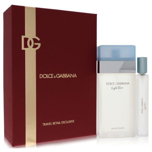 Light Blue by Dolce & Gabbana Gift Set - 3.4 oz Eau De Toilette Spray + .33 oz EDT Spray Travel Exclusive EasyOptionXY LLC