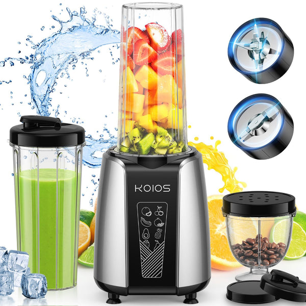 KOIOS Smoothie Blender, Max 1000w Personal Blender for Shakes and Smoothies, 12Pcs Coffee Grinder and Countertop Blenders Combo for Kitchen, Portable Smoothie Blenders with 2x22 oz To-Go Cups, Non-BPA EasyOptionXY LLC