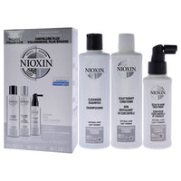System 1 Kit by Nioxin for Unisex - 3 Pc 10.1oz Cleanser Shampoo, 10.1oz Scalp Therapy Conditioner, 3.38oz Scalp and Hair Treatment EasyOptionXY LLC