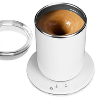 Self Stirring Coffee Mug with Lid Temperature Control Self-Heating Automatic Magnetic Mixing Mug with 3 Heat Settings Auto-Off Function For Coffee Tea Milk Cocoa Stainless Steel EasyOptionXY LLC