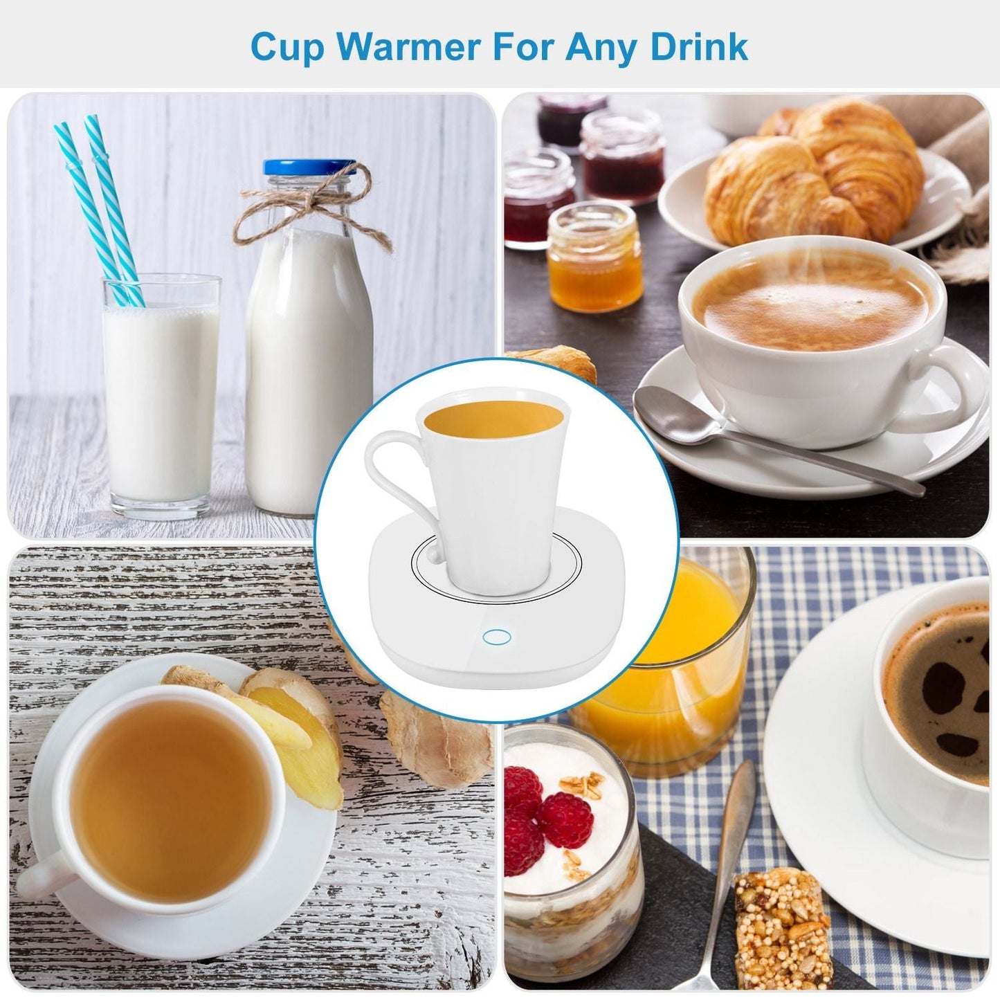 Coffee Mug Warmer Cup Warmer Auto Shut Off Coffee Tea Milk Electric Heater Pad Office Home Desk Coffee Mug Warmer EasyOptionXY LLC