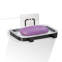 Soap Dish Soap Bar Holder Square Soap Rack Wall Mounted S Bar Shower Bathroom Self with 2 Hooks EasyOptionXY LLC