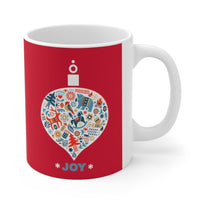 Holiday Ornament with Joy Ceramic Mug 11oz EasyOptionXY LLC