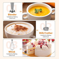 KOIOS Immersion Blender, 1000W Anti-scratch 3-in-1 Hand Blender, Upgraded 12 Speed Stainless Steel Blade Stick Blender with Turbo Mode, Whisk and Milk Frother, B PA-F ree EasyOptionXY LLC