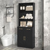 Bathroom Storage Cabinet, Cabinet with Two Doors and Drawers, Adjustable Shelf, Three-layer Open Shelf, MDF Board EasyOptionXY LLC