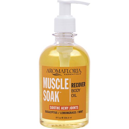 MUSCLE SOAK by Aromafloria RECOVER BODY OIL 8 OZ BLEND OF EUCALYPTUS, PEPPERMINT, AND LEMONGRASS EasyOptionXY LLC