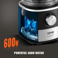 VEVOR Food Processor, 14-Cup Vegetable Chopper for Chopping, Mixing, Slicing, and Kneading Dough, 600 Watts Stainless Steel Blade Professional Electric Food Chopper, Easy Assembly & Clean, Black EasyOptionXY LLC