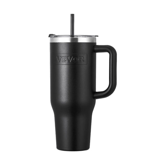 40 oz Insulated Water Bottle Stainless Steel Coffee Cup Handheld Black EasyOptionXY LLC