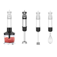 1000W 5 In 1 Immersion Hand Blender Stainless Steel Hand Mixer with 12 Speeds Turbo Mode Food Processor with 20Oz Beaker 17Oz Chopper Whisk Milk Frother EasyOptionXY LLC