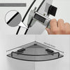 Glass Corner Shelf for Bathroom Corner Shower Shelf Black Tempered Glass Shelf with Rail Bathroom Corner Organizer Bathroom Shelves Wall Mounted EasyOptionXY LLC