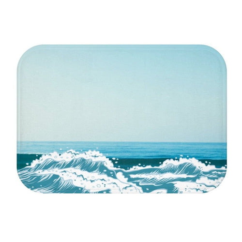 Ocean Waves Bath Mat EasyOptionXY LLC