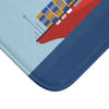Cargo Ship with Containers in the Ocean Bath Mat EasyOptionXY LLC