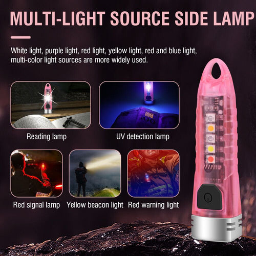 Small Mini Pocket LED Flashlight Torch Keychain Light Rechargeable Lamp BORUiT EasyOptionXY LLC