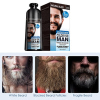 Beard Hair Color Shampoo For Men,Natural Permanent Beard DyeShampoo, Colors Hair In Minutes Long Lasting, 200ml, Black Hair DyeHaircare EasyOptionXY LLC