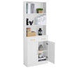 Bathroom Storage Cabinet, Cabinet with Two Doors and Drawers, Adjustable Shelf, Three-layer Open Shelf, MDF Board EasyOptionXY LLC