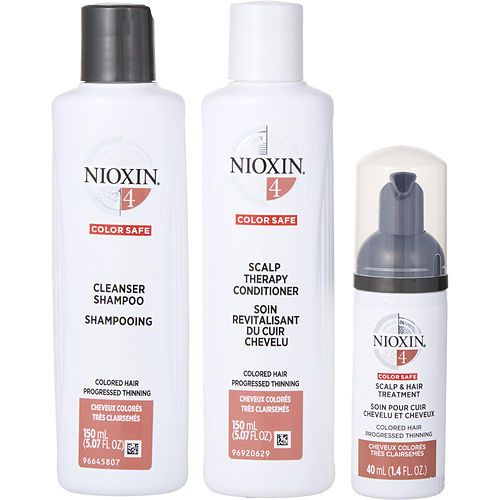 NIOXIN by Nioxin SET-3 PIECE FULL KIT SYSTEM 4 WITH CLEANSER SHAMPOO 5 OZ & SCALP THERAPY CONDITIONER 5 OZ & SCALP TREATMENT 1.7 OZ EasyOptionXY LLC