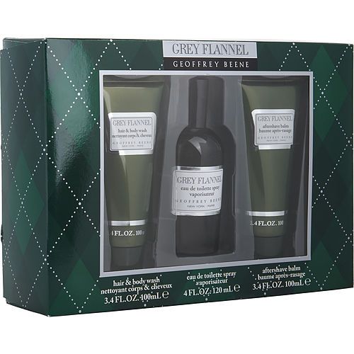 GREY FLANNEL by Geoffrey Beene EDT SPRAY 4 OZ & AFTERSHAVE BALM 3.4 OZ & HAIR & BODY WASH 3.4 OZ EasyOptionXY LLC