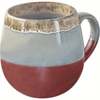 18 oz Large Pottery Coffee Mug, Brown Big Tea Cup for Office and Home, Dishwasher and Microwave Safe EasyOptionXY LLC