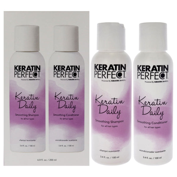 Keratin Daily Duo by Keratin Perfect for Unisex - 2 Pc 3.4oz Shampoo, 3.4oz Conditioner EasyOptionXY LLC