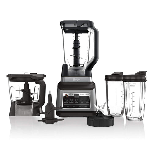 N inja BN801 Professional Plus Kitchen System, 1400 WP, 5 Functions for Smoothies, Chopping, Dough & More with Auto IQ, 72-oz.* Blender Pitcher, 64-oz. Processor Bowl, (2) 24-oz. To-Go Cups, Grey EasyOptionXY LLC