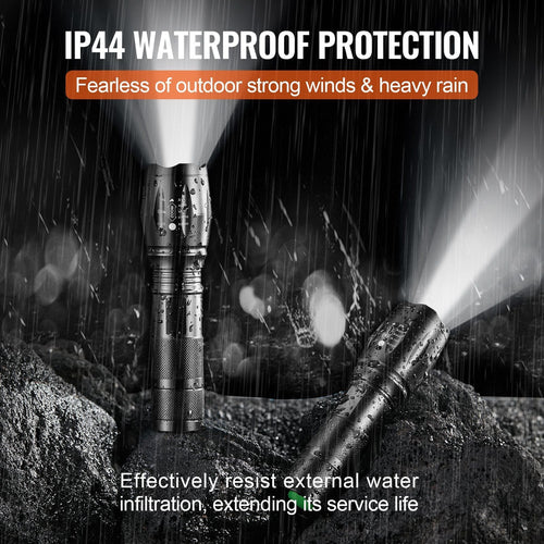 VEVOR 2 Pack Flashlights 3000 High Lumens 5 Modes Adjustable Focus Flashlight EasyOptionXY LLC