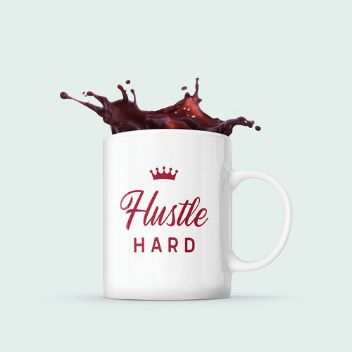 Hustle Hard Mug with Crown Gift EasyOptionXY LLC