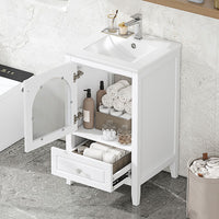 20" Bathroom Vanity with Sink, Bathroom Cabinet with Soft Closing Glass Door, A Drawer EasyOptionXY LLC