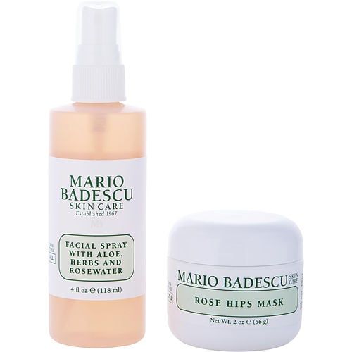 Mario Badescu by Mario Badescu Rose Mask & Mist Duo Set: Facial Spray With Aloe, Herbs And Rosewater 4oz + Rose Hips Mask 2oz --2pcs EasyOptionXY LLC