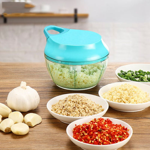 3-in-1 Manual Food Chopper for Vegetable Fruits Nuts Onions Hand Pull Mincer Blender Mixer Food Processor Garlic Crusher Ginger Fruit Puree Meat Puree EasyOptionXY LLC
