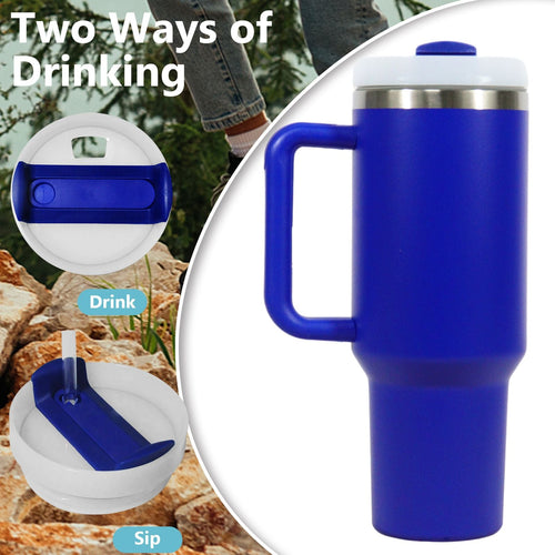40oz V2 large capacity tumbler,  With Handle And Straw Lid, Insulated Reusable Stainless Steel Water Bottles Travel Mug Coffee Cup car cup water cup For Men Women Outdoor Camping Driving, gift EasyOptionXY LLC