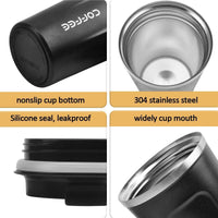 12 oz Stainless Steel Vacuum Insulated Tumbler - Coffee Travel Mug Spill Proof with Lid - T hermos Cup for Keep Hot/Ice Coffee; Tea and Beer EasyOptionXY LLC