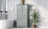 Tall and Wide Storage Cabinet with Doors for Bathroom/Office, Three Drawers EasyOptionXY LLC
