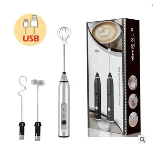 Milk Frother Electric Egg Beater USB Charging Mixer For Coffee Drink Portable Electric Milk Frothers Handheld Blender Cappuccino Cream Egg Beater Food Blender USB Mini Coffee Maker Whisk Mixer EasyOptionXY LLC