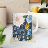 Navy Floral Coffee Tea Mug EasyOptionXY LLC