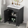 24" Modern Sleek Bathroom Vanity Elegant Ceramic Sink with Solid Wood Frame, Adjustable Shelf EasyOptionXY LLC