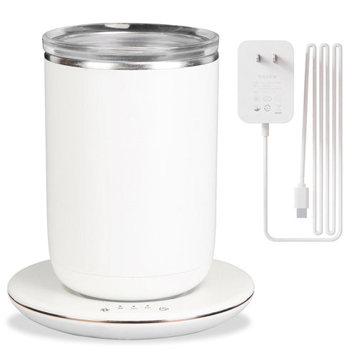 Self Stirring Coffee Mug with Lid Temperature Control Self-Heating Automatic Magnetic Mixing Mug with 3 Heat Settings Auto-Off Function For Coffee Tea Milk Cocoa Stainless Steel EasyOptionXY LLC