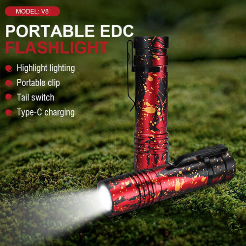 Mini Pocket LED Flashlight Clip On Rechargeable Torch Light Lamp Camping Hiking EasyOptionXY LLC