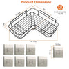2Pcs Corner Shower Caddy Shelves Wall Mounted Basket Rack Bathroom Shampoo Holder Storage Organizer EasyOptionXY LLC