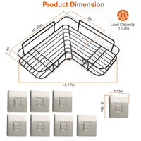 2Pcs Corner Shower Caddy Shelves Wall Mounted Basket Rack Bathroom Shampoo Holder Storage Organizer EasyOptionXY LLC