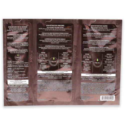 Professional Ultra Rich Moisture Set by Macadamia Oil for Unisex - 3 Pc Kit 0.34oz Shampoo, 0.34oz Conditioner, 0.17oz Oil Treatment EasyOptionXY LLC